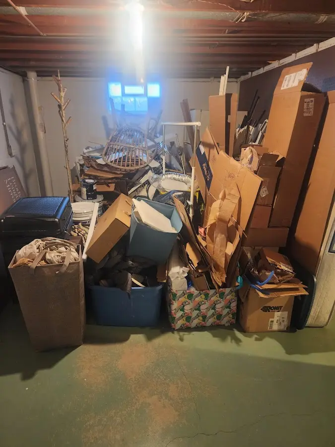 Roll-off dumpster container at job site for 6 Yard Dumpster Rental in Columbus